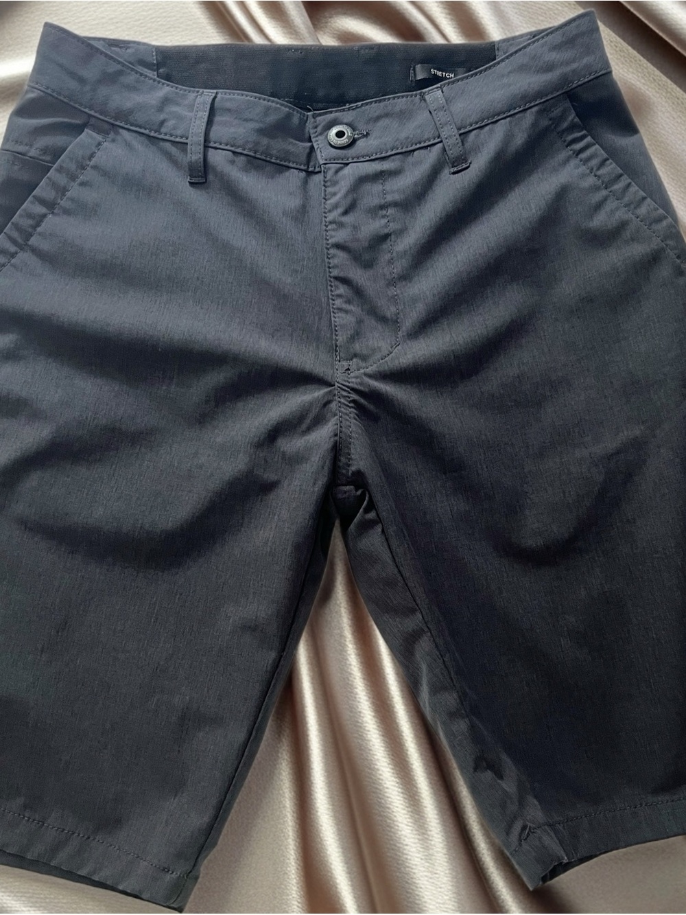 Kenneth Cole Black Flat-Front Stretch Shorts